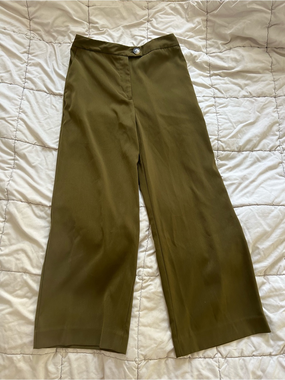 Worthington Olive Wide-Leg High-Rise Trousers